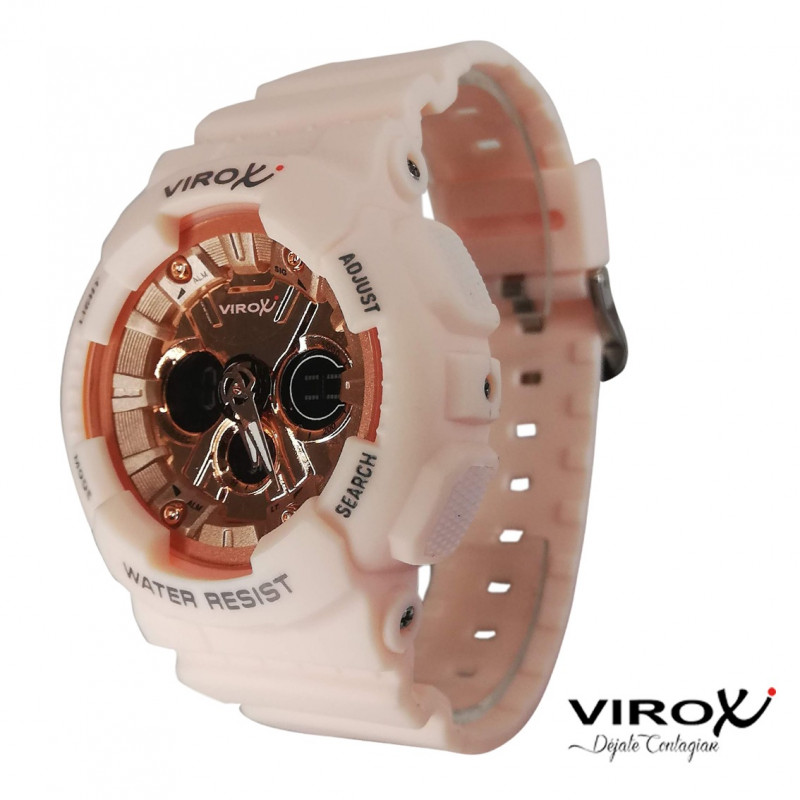 reloj deportivo virox dama anÁlogo-digital circular rosado
